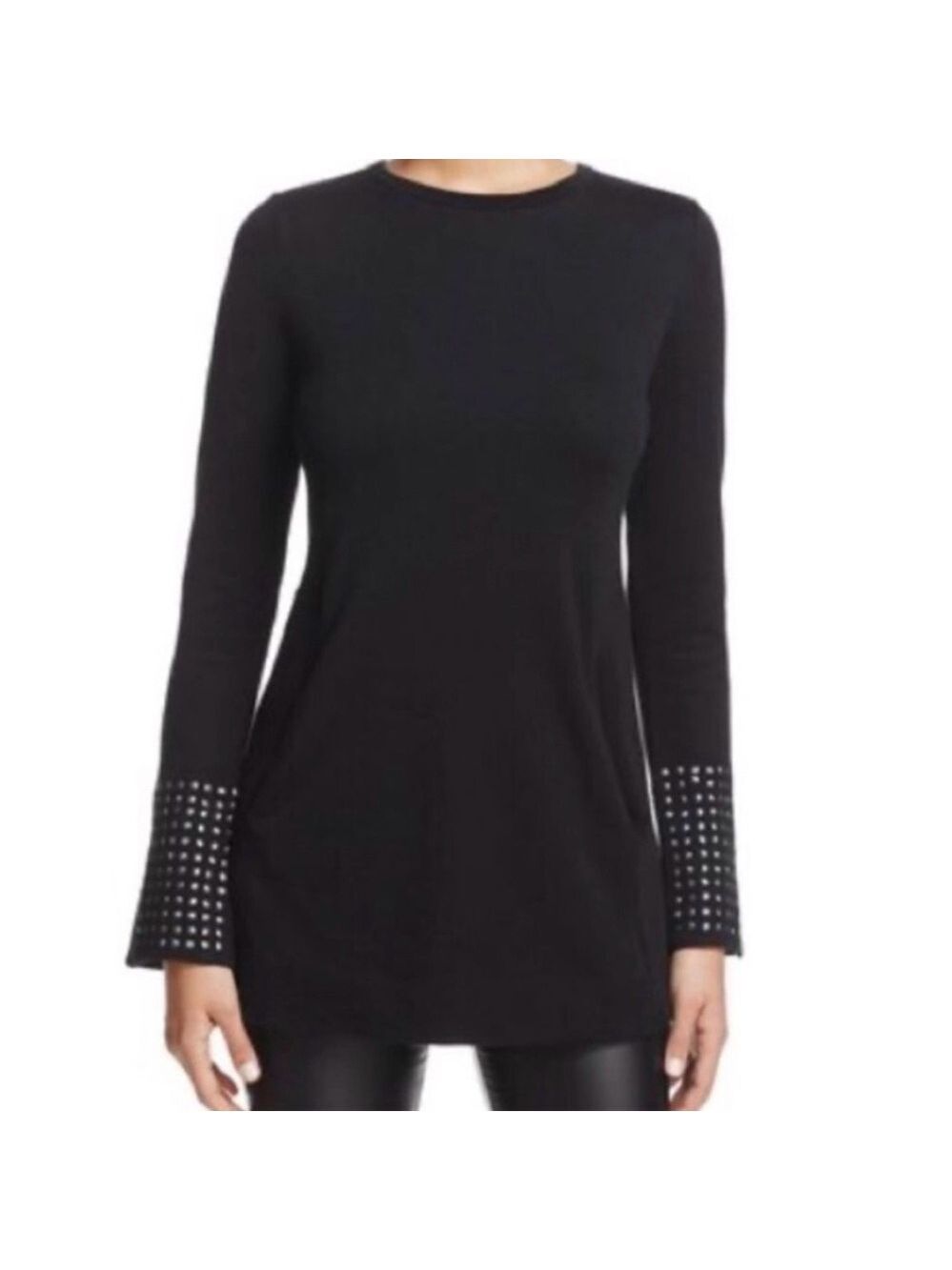 Nic+Zoe Women’s Studded Cuff Black Tunic Top MSRP $168 Size: Medium